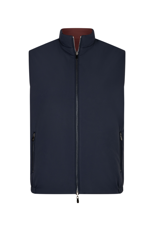 Dark blue and Red win reverseble body warmer