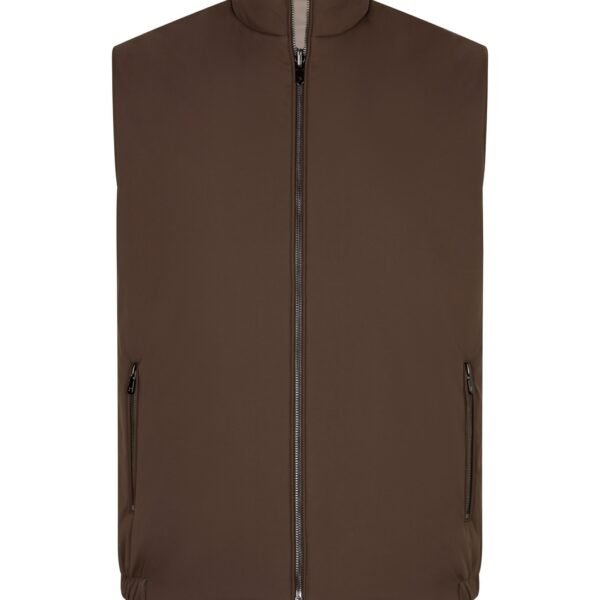 Brown beige reverseble body warmer
