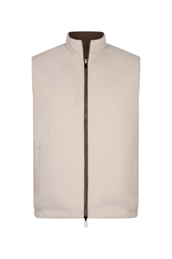 Brown beige reverseble body warmer