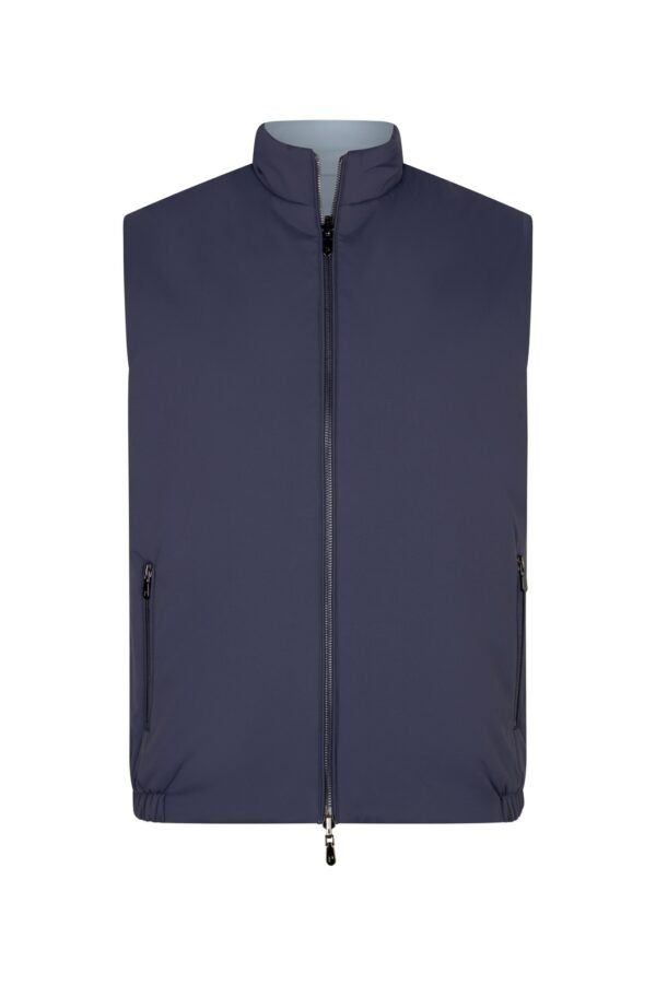 Deep blue and Powder bleu reverseble body warmer