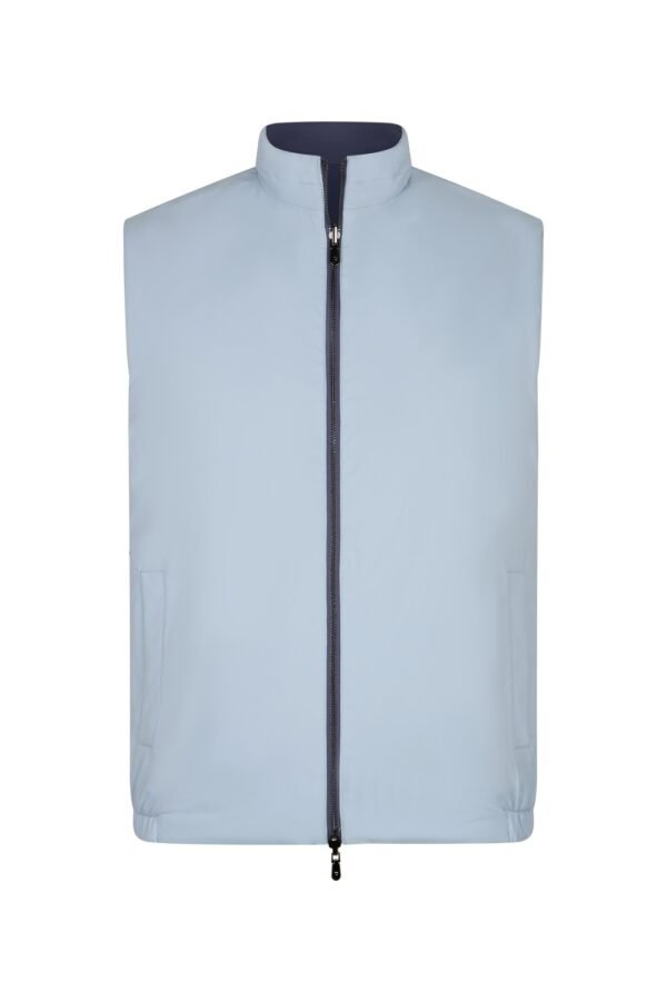 Deep blue and Powder bleu reverseble body warmer