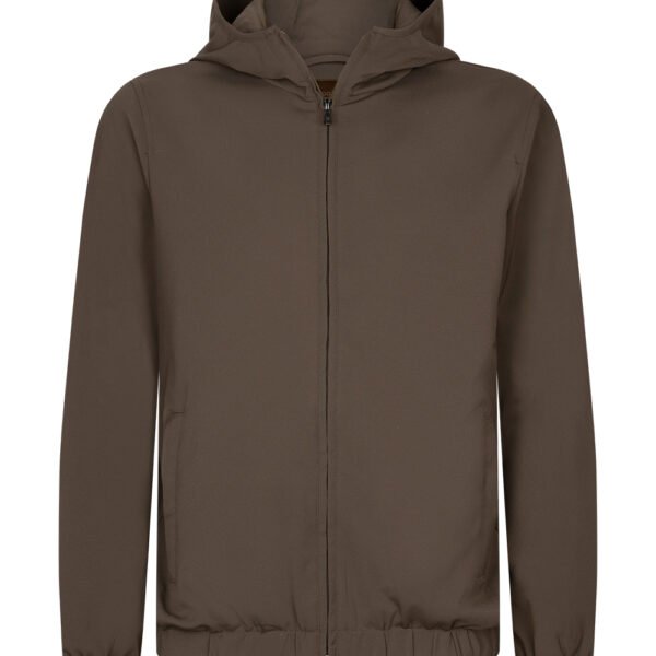 Brown Hooded Tech Vest