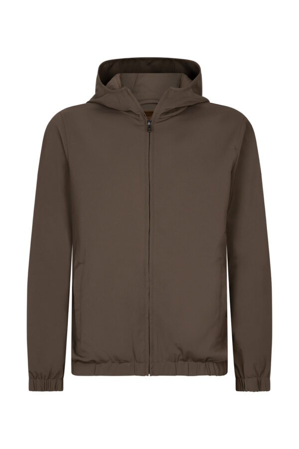 Brown Hooded Tech Vest