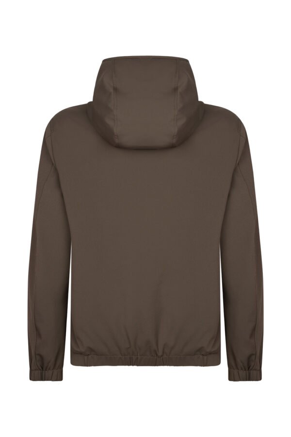 Brown Hooded Tech Vest