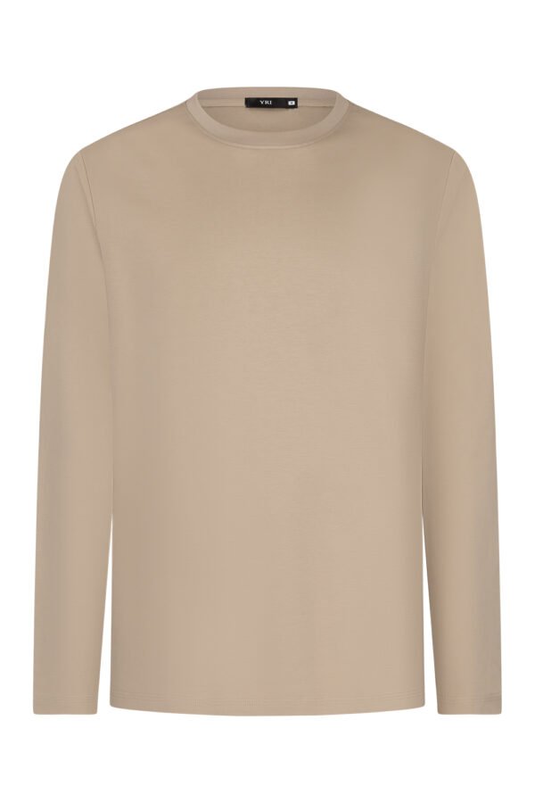 Beige Long Sleeve Sheen Shirt