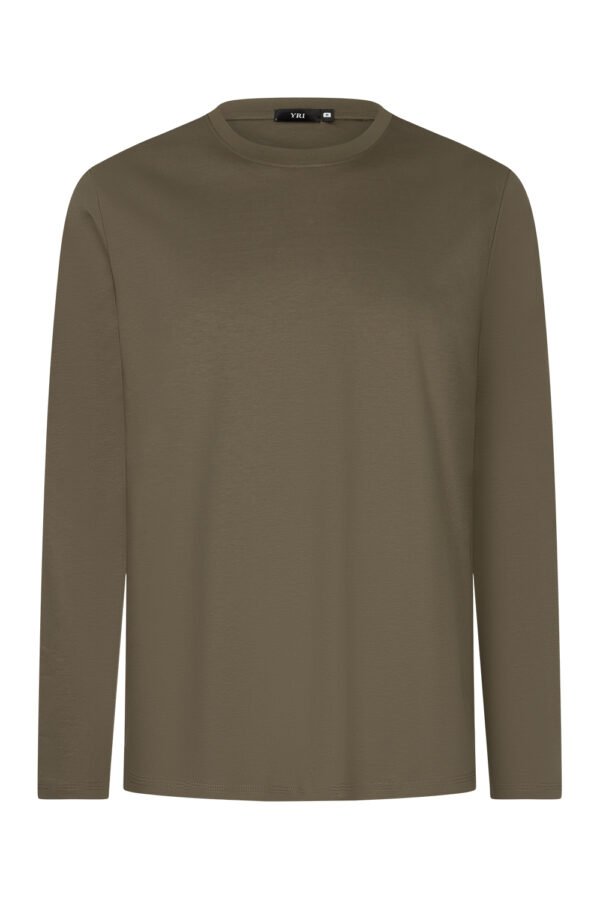 Olive Green Sheen Long Sleeve Shirt