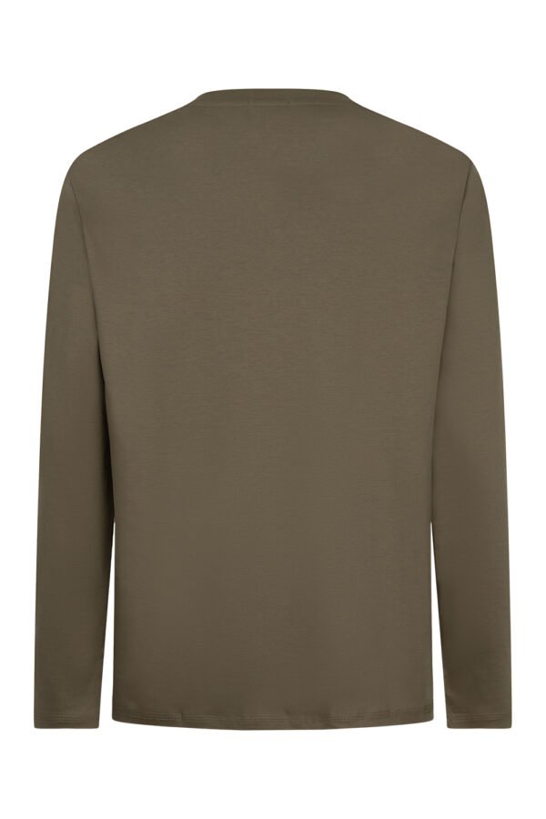 Olive Green Sheen Long Sleeve Shirt