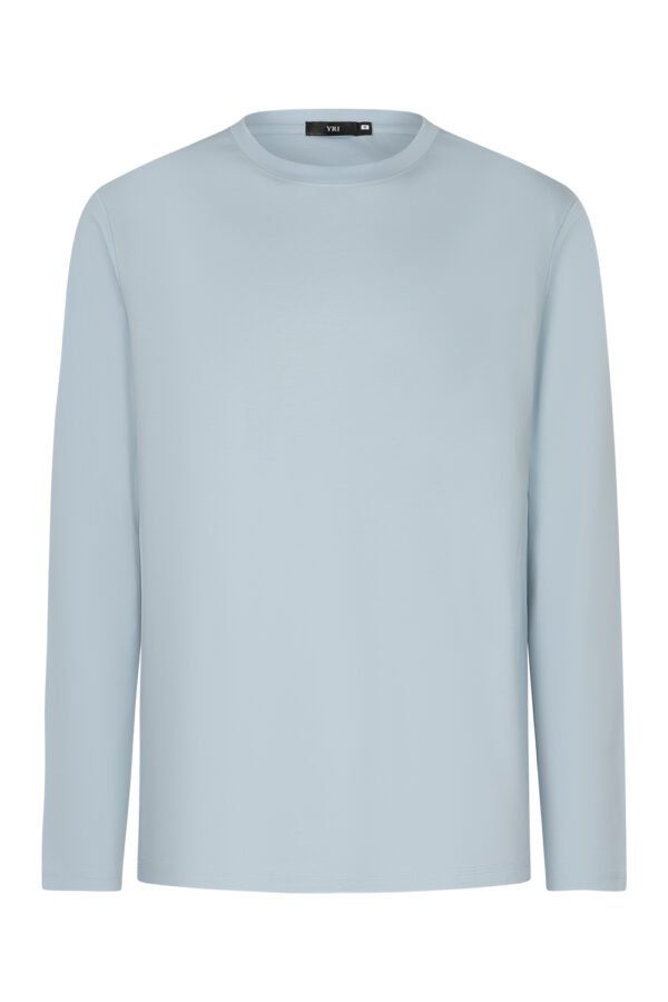 Baby Blue Sheen Long Sleeve Shirt