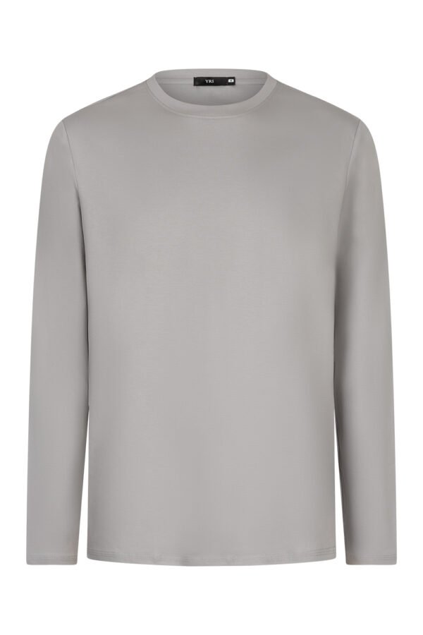 Light Grey Sheen Long Sleeve Shirt