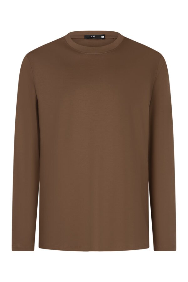 Taupe Brown Sheen Long Sleeve Shirt