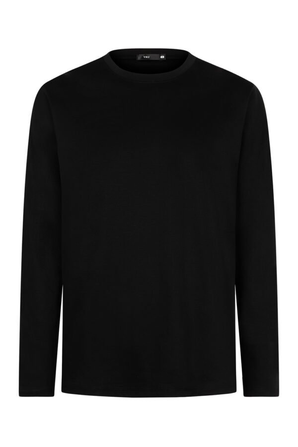 Black Long Sleeve Sheen Shirt