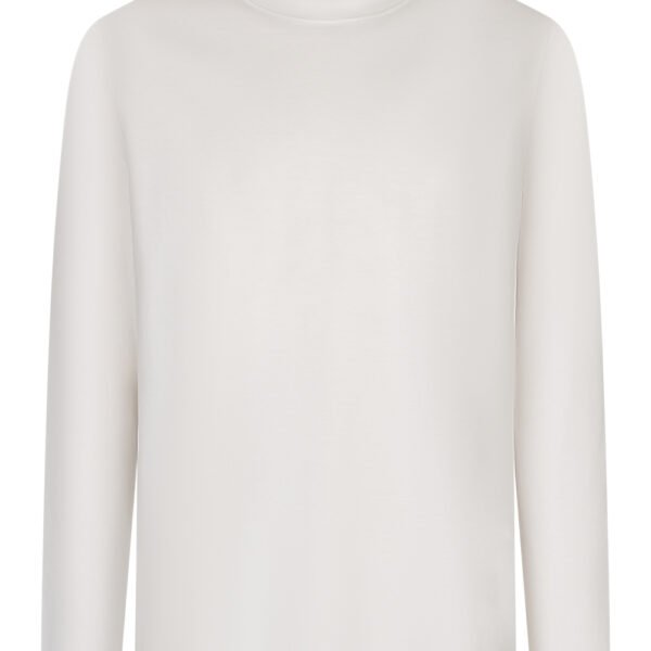 White Long Sleeve Sheen Shirt