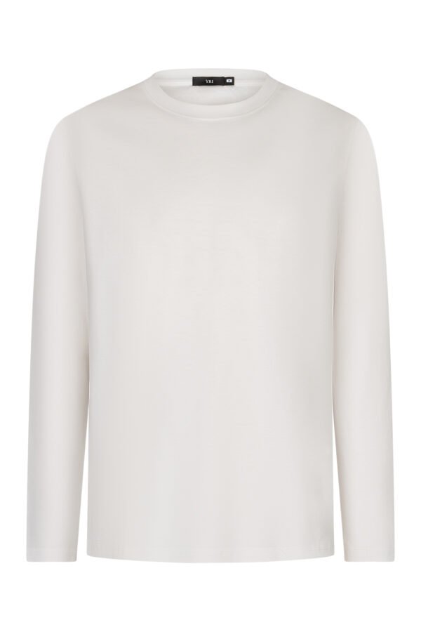 White Long Sleeve Sheen Shirt